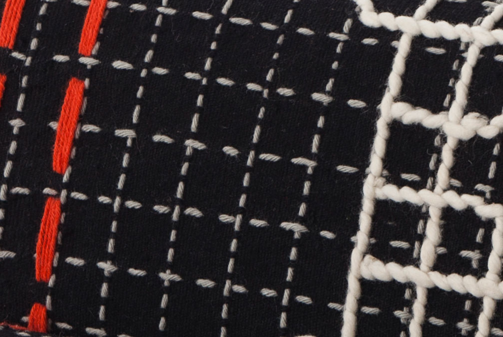 Gan Rugs Bandas Small Pouf D Black