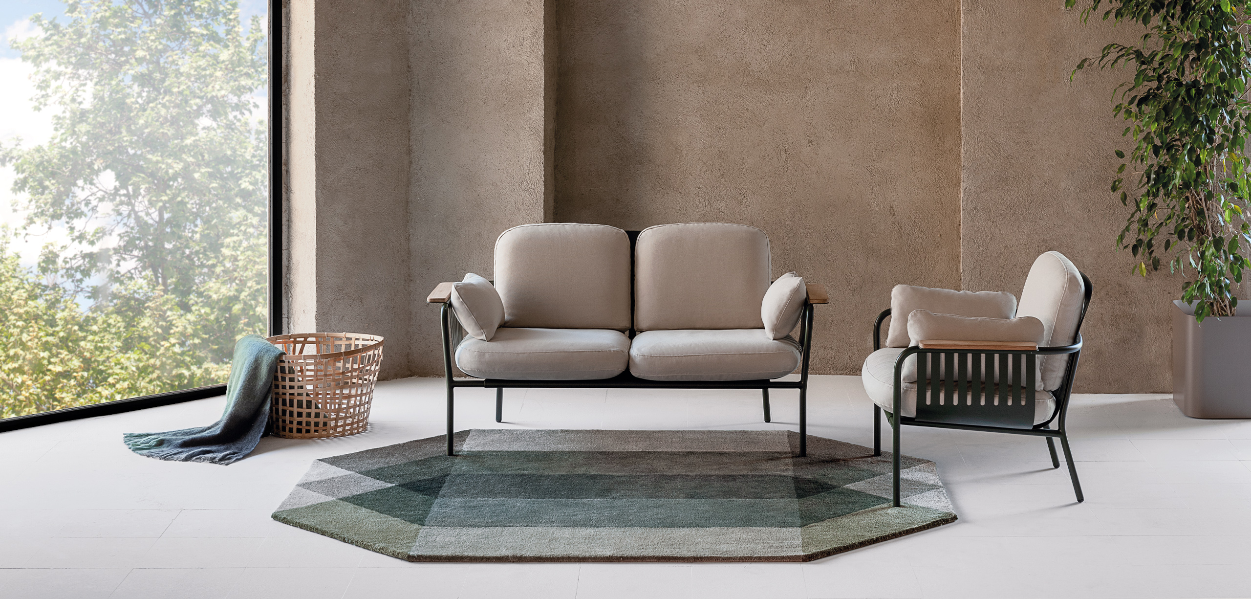 Gan Rugs Diamond Rug Indoor Green-Grey