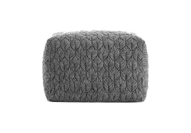 Gan Rugs Chaddar Charcoal Pouf