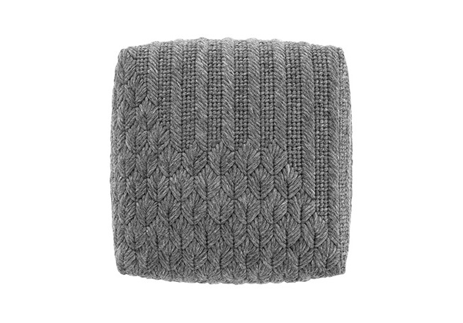 Gan Rugs Chaddar Charcoal Pouf