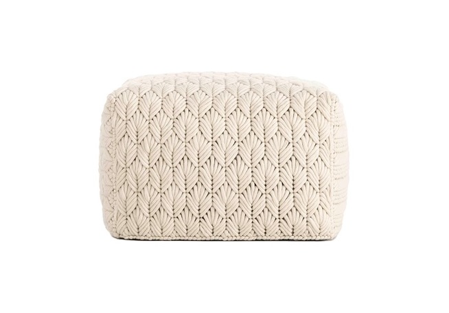 Gan Rugs Chaddar White Pouf