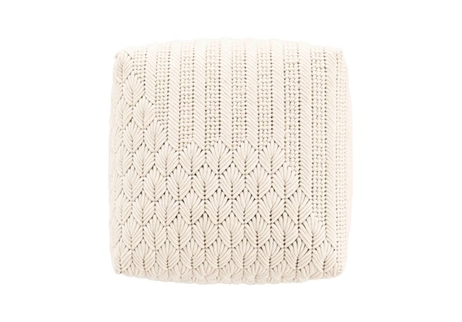 Gan Rugs Chaddar White Pouf
