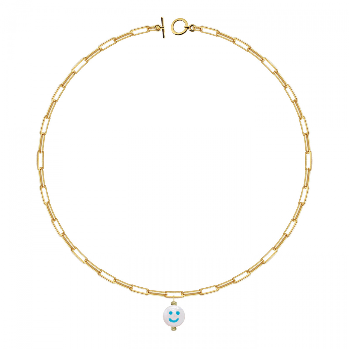 Sorbet Island Chain Necklace Turquoise Happy Face
