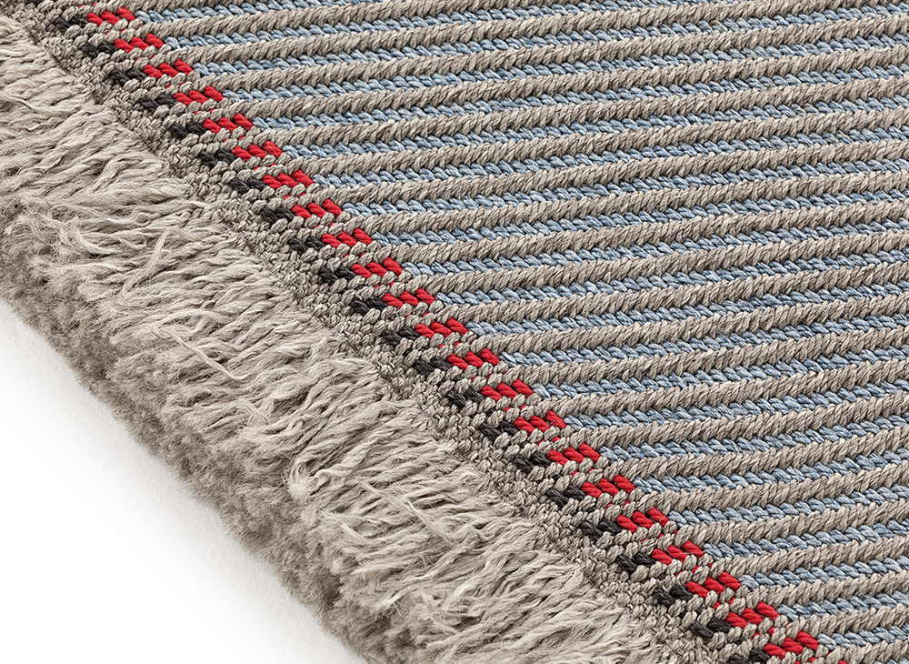 Gan Rugs Garden Layers Rug Diagonal Almond-Blue