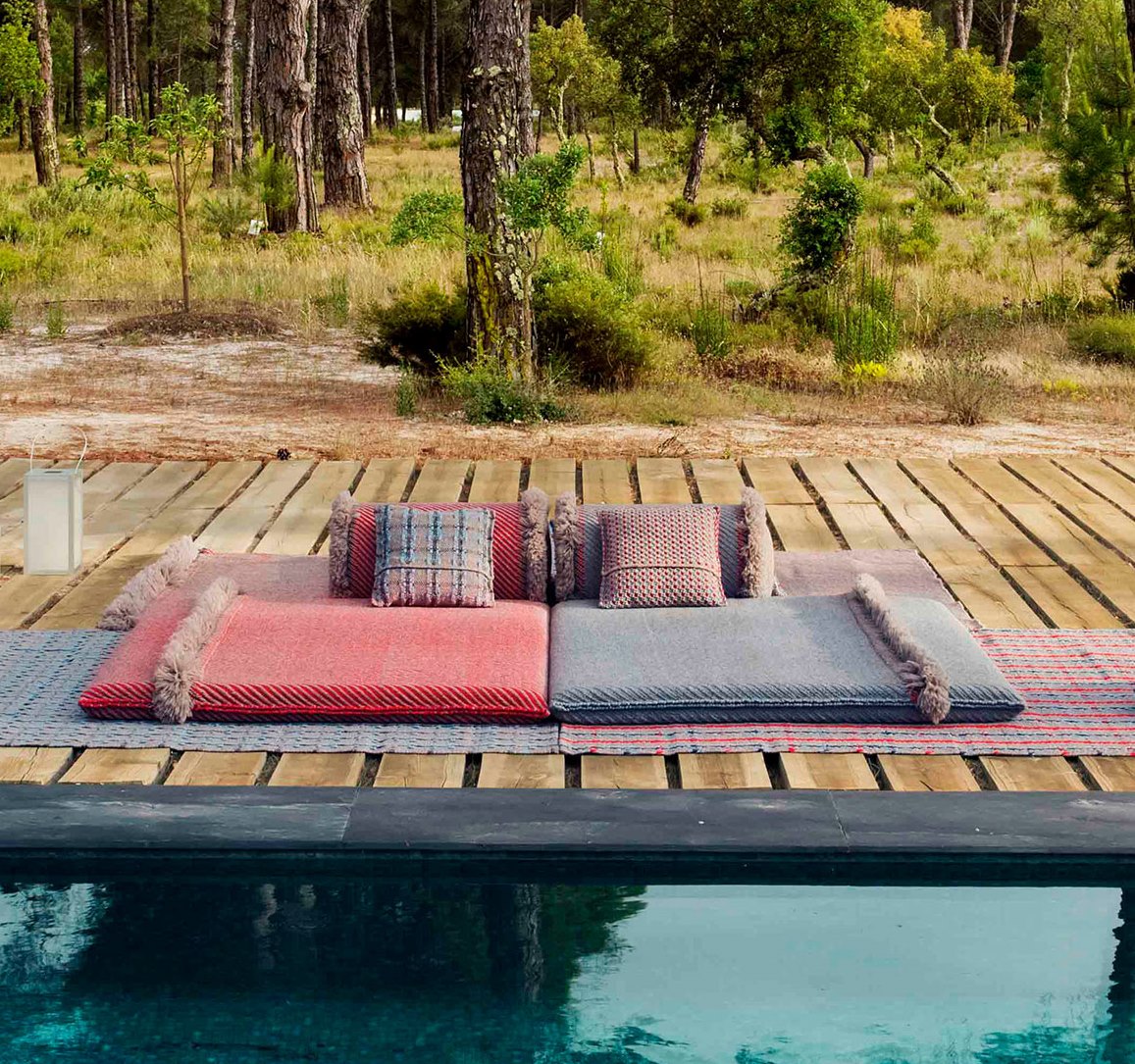 Gan Rugs Garden Layers Mattress Tartan Blue Big