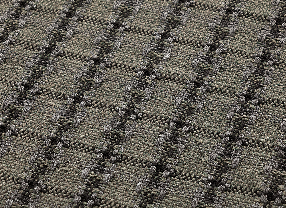 Gan Rugs Garden Layers Cushion Checks Green Small