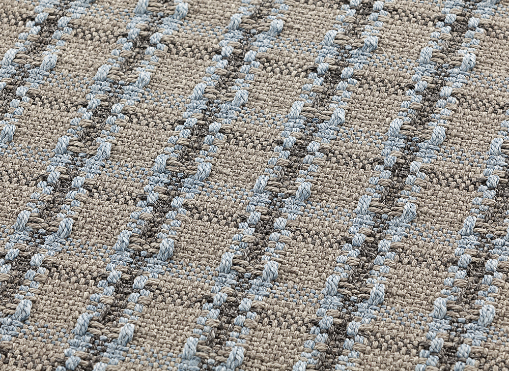 Gan Rugs Garden Layers Cushion Checks Blue Small