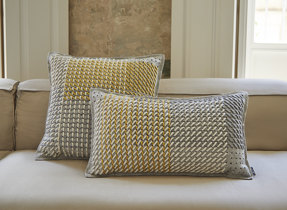 Gan Rugs Canevas Cushion Geo Grey