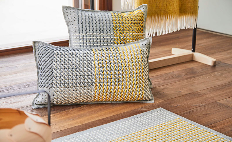 Gan Rugs Canevas Cushion Geo Grey