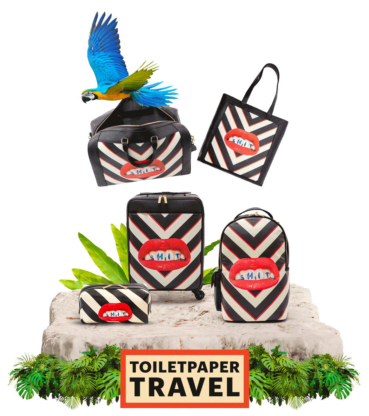 Seletti Toiletpaper Travel Kit Trolley Lipstick Black