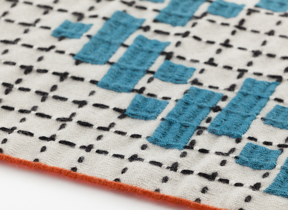 Gan Rugs Bandas Rug Single C Turquoise