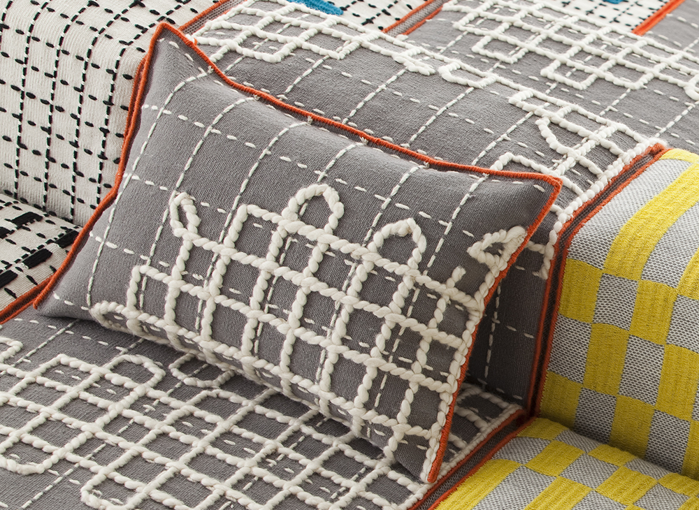 Gan Rugs Bandas Cushion A Grey