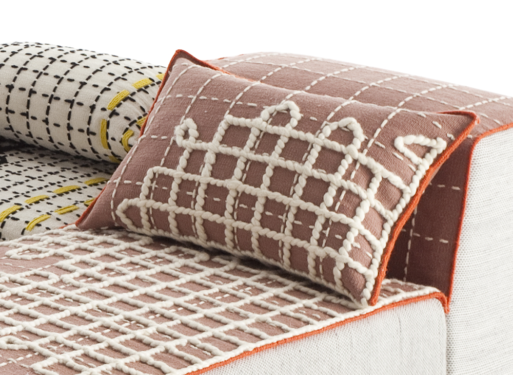 Gan Rugs Bandas Cushion A Pink