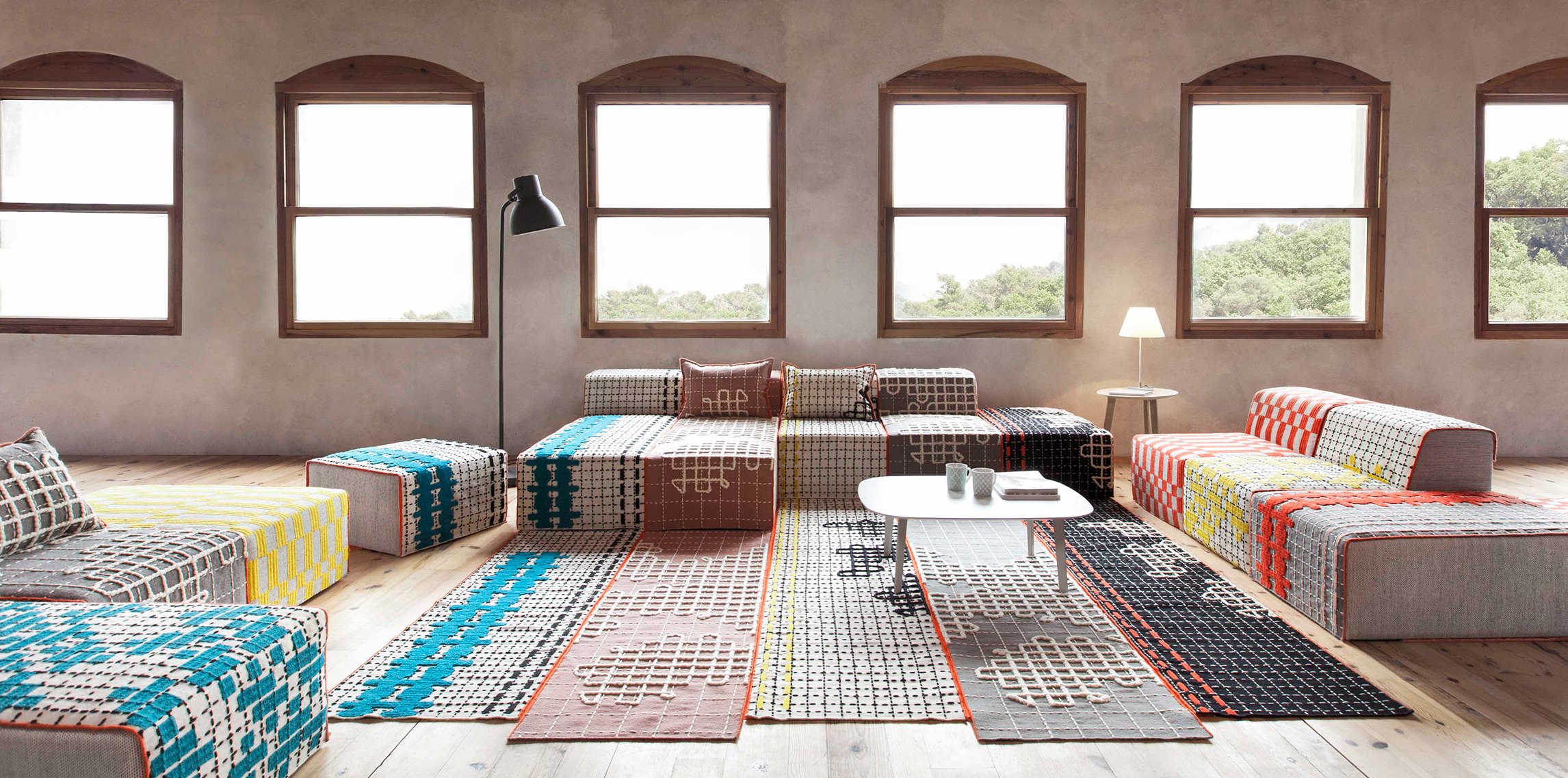Gan Rugs Bandas Cushion B Orange