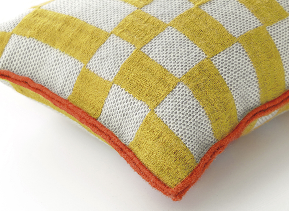 Gan Rugs Bandas Cushion B Yellow