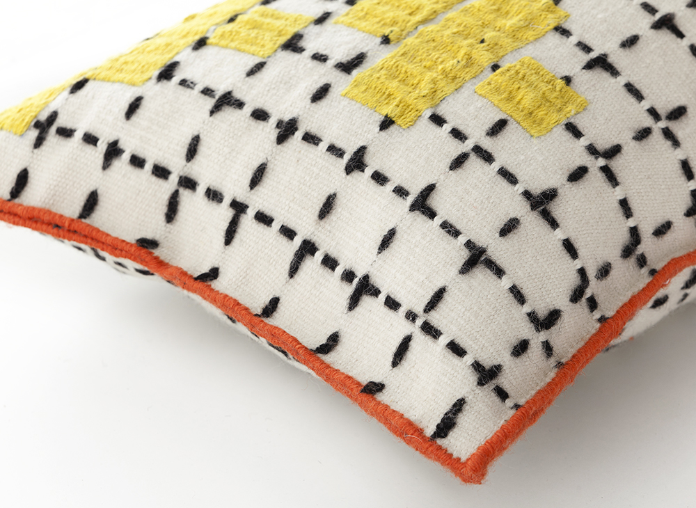 Gan Rugs Bandas Cushion C Yellow