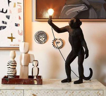 Seletti Monkey Lamp Black Standing Indoor/Outdoor