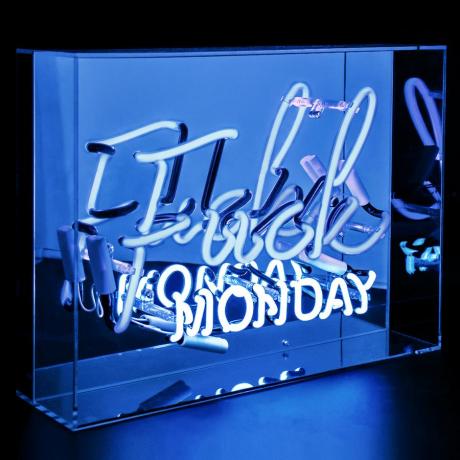 Plexi Box Neon Fuck Monday Blue
