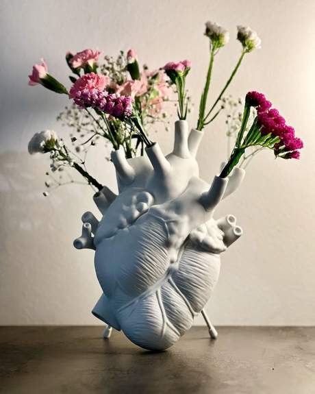 Seletti Love in Bloom Porcelain Heart Vase