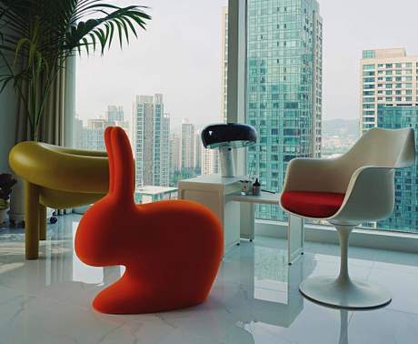 Qeeboo Rabbit Chair Velvet Finish