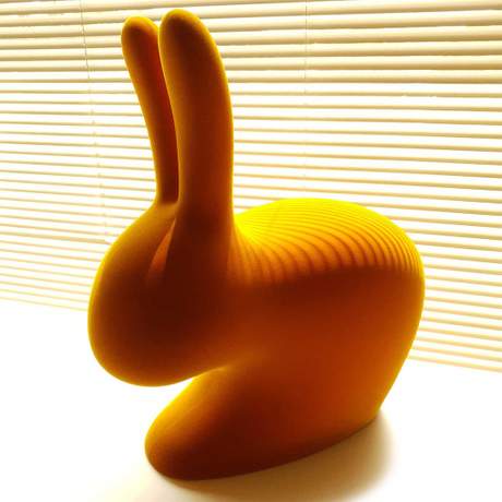 Qeeboo Rabbit Chair Baby Velvet Finish 