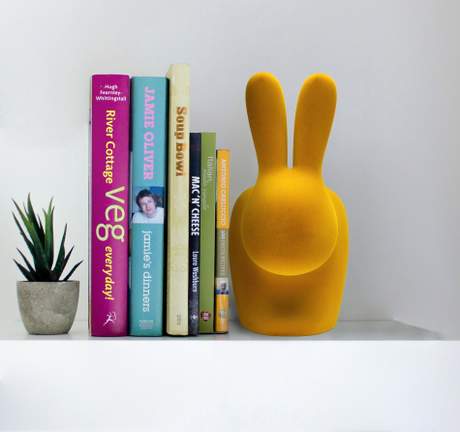 Qeeboo Rabbit XS Bookend Velvet Finish