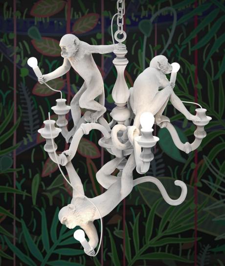 Seletti Monkey Chandelier White