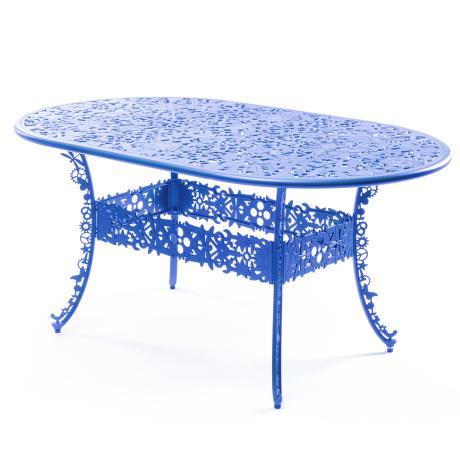 Seletti Industry Collection Aluminium Oval Table Sky Blue