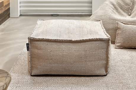 Gan Rugs Sail Pouf Taupe Square 