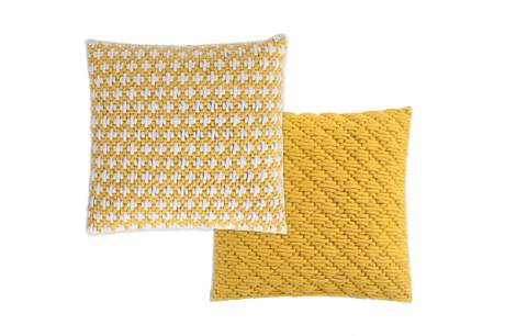 Gan Rugs Silai Cushion Yellow-Yellow 