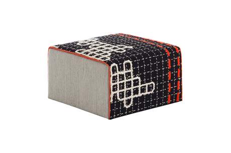 Gan Rugs Bandas Small Pouf D Black