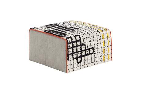 Gan Rugs Bandas Small Pouf D White