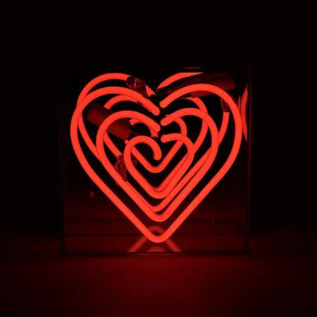 Heart Mini Acrylic Box Neon Light 