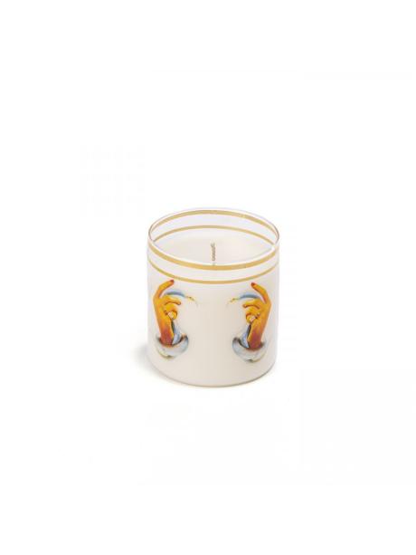 Seletti Toiletpaper Glass Candle Hands with Snakes