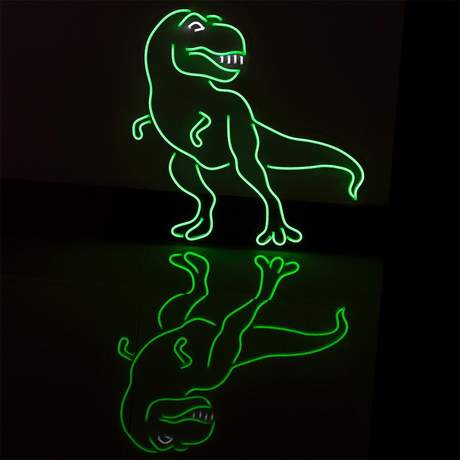 'DINOSAUR' GREEN NEON LED WALL MOUNTED SIGN