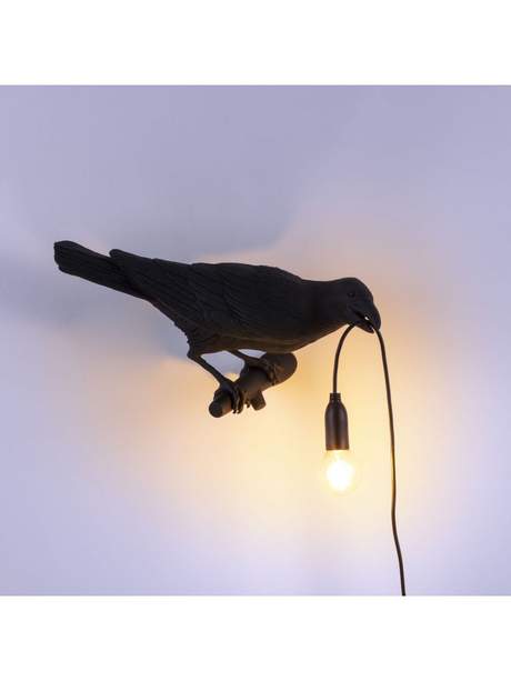 Seletti Bird Lamp Black Looking Right OUTDOOR