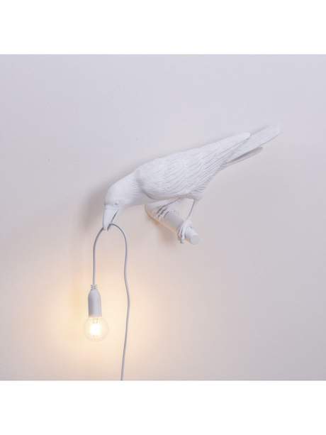 Seletti Bird Lamp White Looking Left OUTDOOR