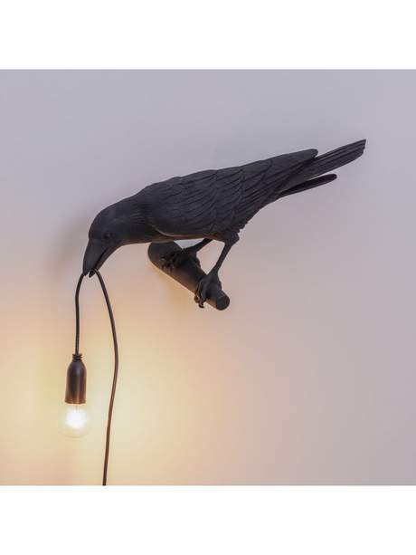 Seletti Bird Lamp Black Looking Left OUTDOOR