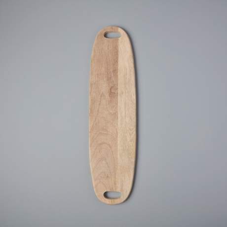 Natural Mango Wood Long Oval Board with Handles