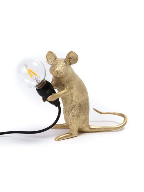 Seletti Mouse Lamp Mac Sitting Gold USB