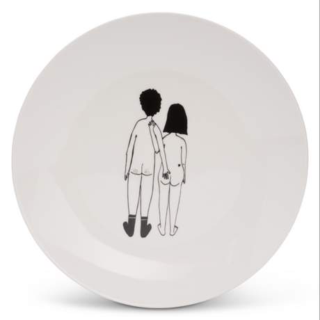 Helen B Porcelain Breakfast Plate Naked Couple Back