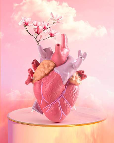 Seletti Love in Bloom Color Porcelain Heart Vase