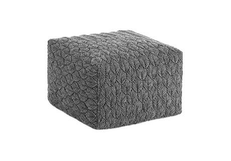 Gan Rugs Chaddar Charcoal Pouf
