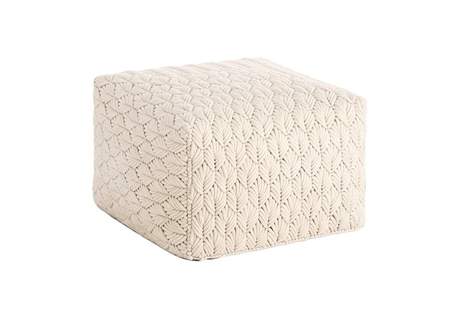Gan Rugs Chaddar White Pouf