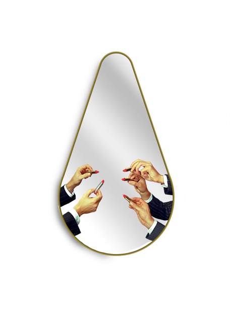 Seletti Toiletpaper Mirror Gold Frame Pear Lipsticks