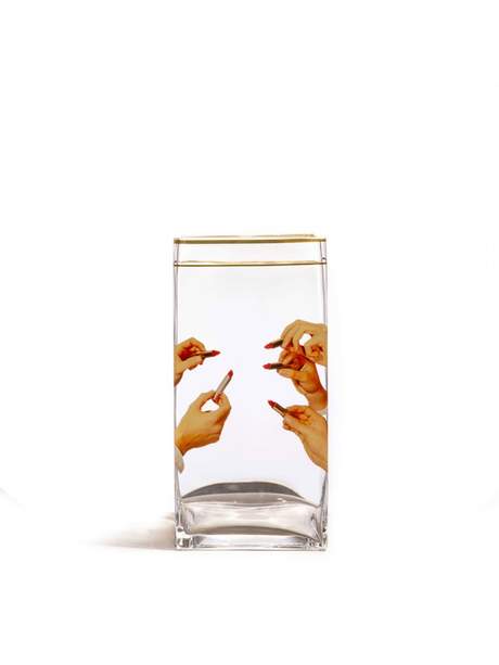 Seletti Toiletpaper Glass Vase Big Lipsticks 