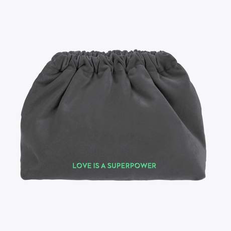 Sorbet Island Velvet Clutch Bag Love Is A Superpower