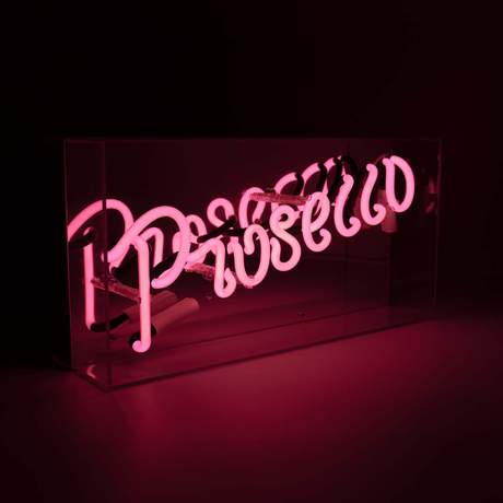 Neon Plexi Box Prosecco Pink