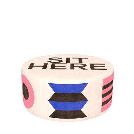 Qeeboo Pouf Oggian Sit Here White L