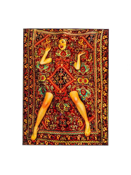 Seletti Toiletpaper Rectangular Rug Lady on Carpet